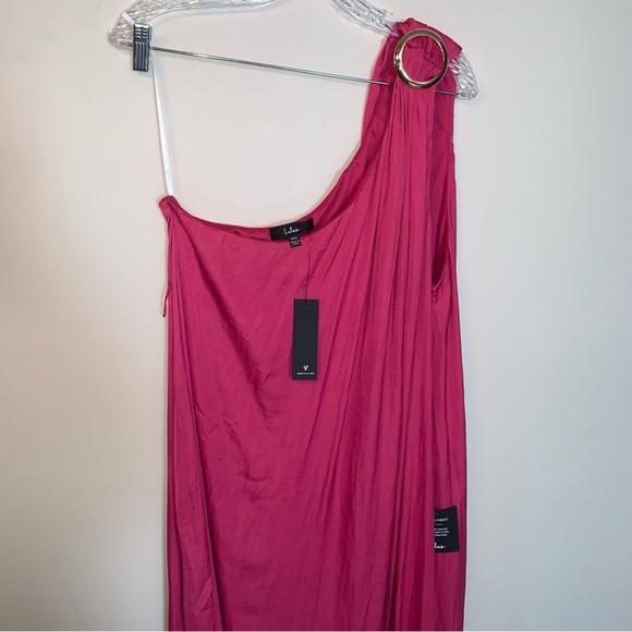 Lulu's Goddess Aura Fuchsia One-Shoulder Maxi Dress - Picture 9 of 12
